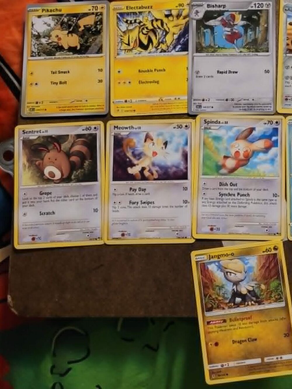 LOT of 11 POKEMON CARDS cufant spinda corsola sentret meowth metang pikachu+